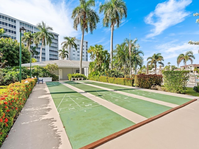 view of property's community with shuffleboard