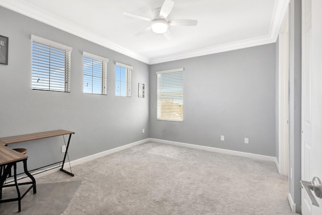 1009 Sterling Pine Pl, Loxahatchee, FL 33470 - interior space with baseboards, ornamental molding, and carpet flooring
