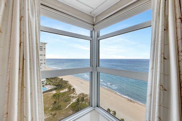 water view featuring a beach view