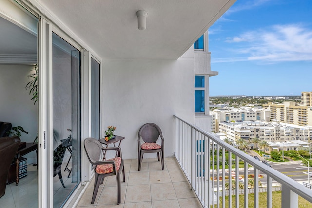 balcony featuring a view of city