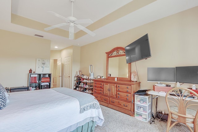 8290 Mulligan Cir Unit 2421, Port Saint Lucie, FL 34986 - bedroom with carpet flooring, ceiling fan, and recessed lighting