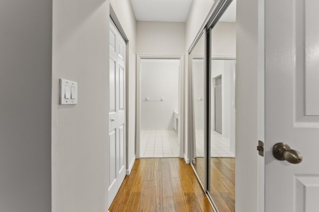 hall featuring hardwood / wood-style flooring