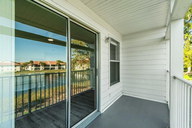 balcony with a water view