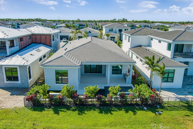 bird's eye view with a residential view