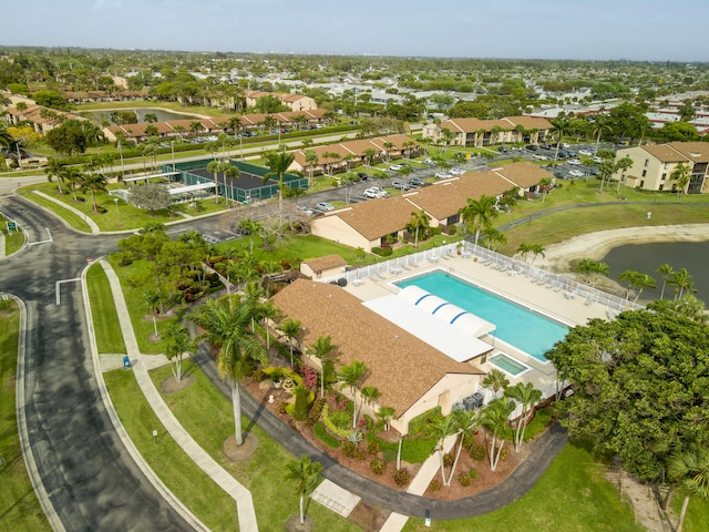 aerial view with a residential view