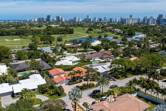 2601 NE 37th St, Fort Lauderdale, FL 33306 - bird's eye view of city skyline, a golf club, and a nearby body of water