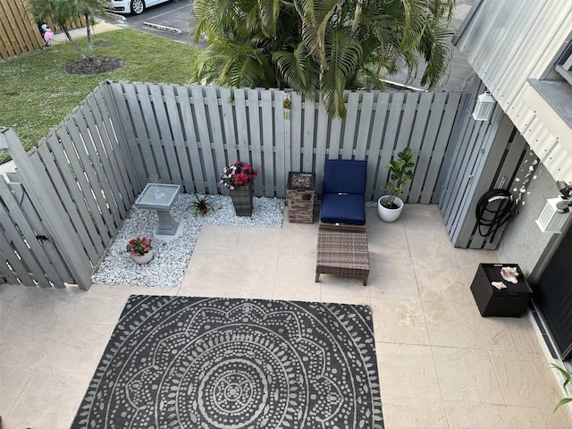 view of patio featuring a fenced backyard