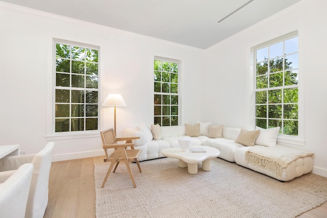 205 Gray St, West Palm Beach, FL 33405 - living area with wood finished floors and ornamental molding