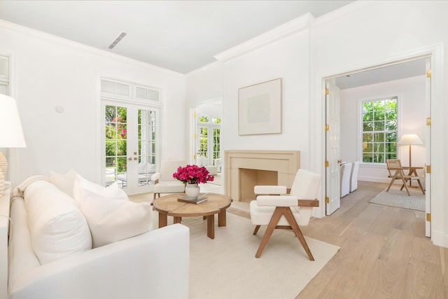 205 Gray St, West Palm Beach, FL 33405 - living area featuring light wood-style floors and crown molding