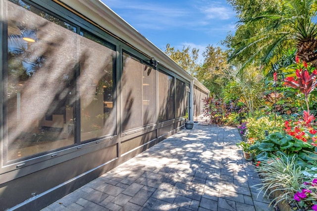 view of home's exterior with a patio area