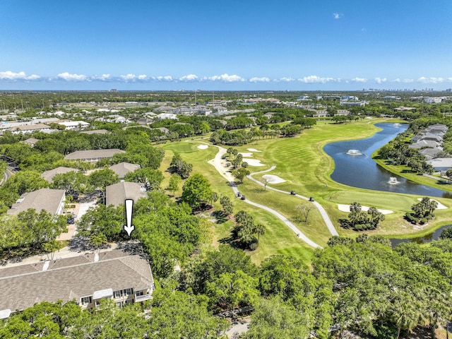 114 Radcliffe Ct, Jupiter, FL 33458 - aerial perspective of suburban area with a golf course and a nearby body of water