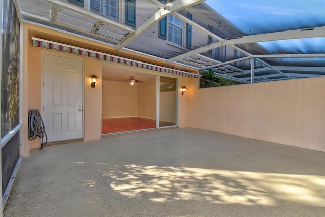 doorway to property featuring a patio