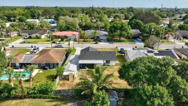 aerial view with a residential view