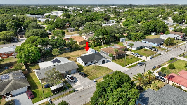 drone / aerial view with a residential view