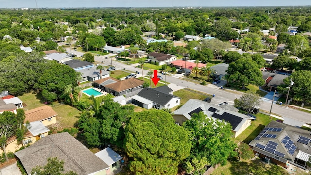 aerial view featuring a residential view