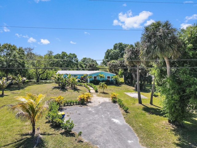 view of home's community with a lawn