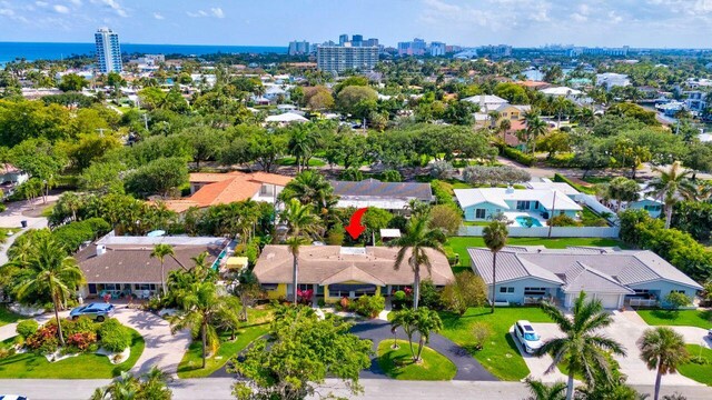 aerial view featuring a residential view