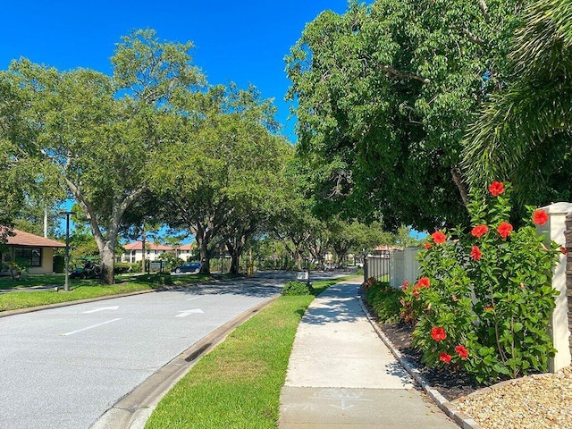 view of street with curbs and sidewalks