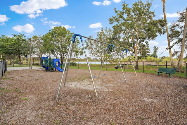 communal playground with fence