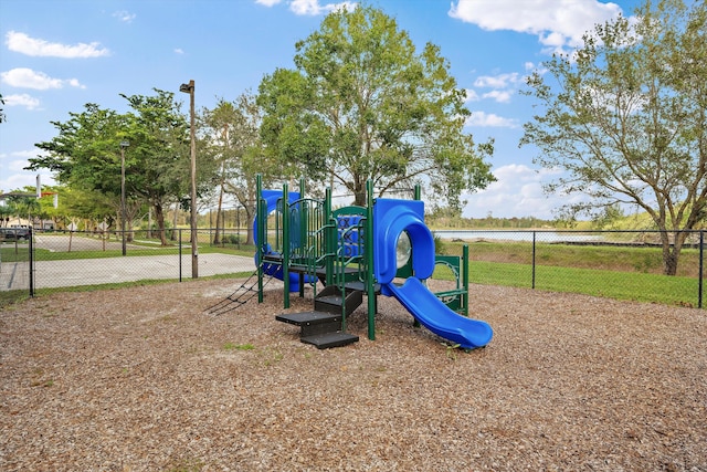 community play area featuring fence