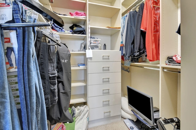 view of walk in closet