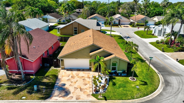 aerial view with a residential view