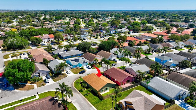 aerial view featuring a residential view