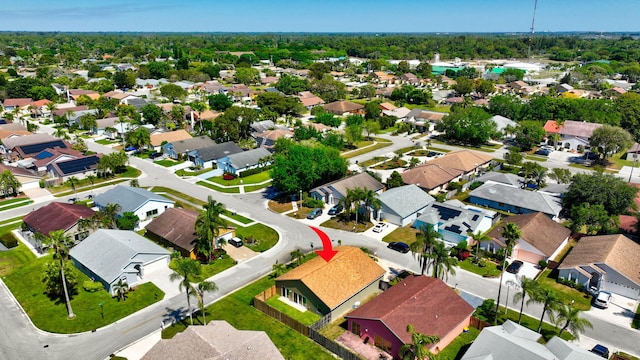 bird's eye view with a residential view