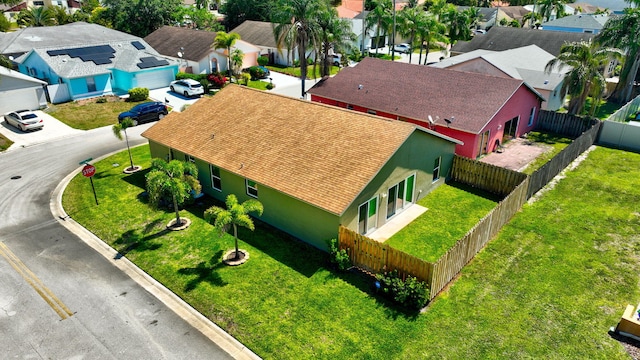 aerial view with a residential view