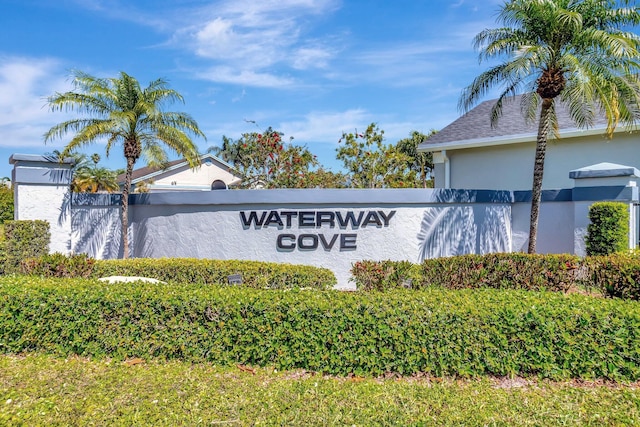 view of community sign