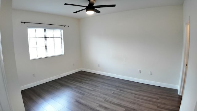 4780 Grand Cypress Cir N, Coconut Creek, FL 33073 - unfurnished room with a ceiling fan and dark wood-style floors