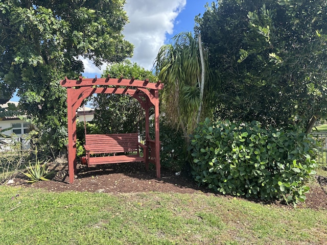 view of gate featuring a pergola