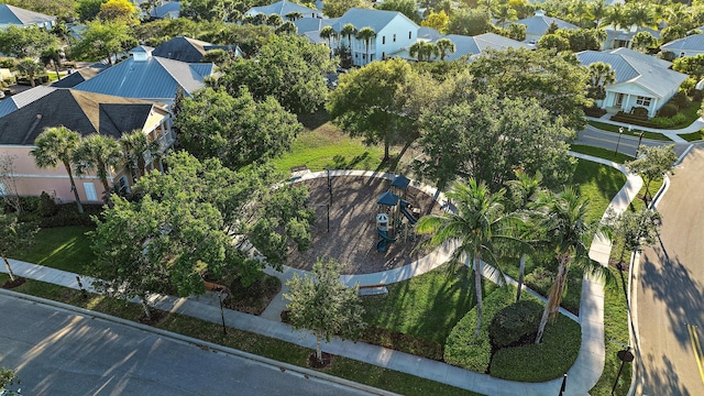 bird's eye view with a residential view