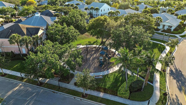 aerial view with a residential view