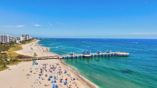 water view with a view of the beach