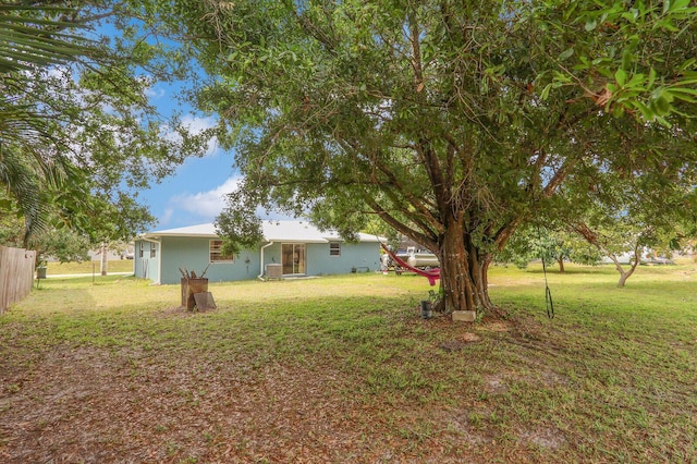 view of yard with fence