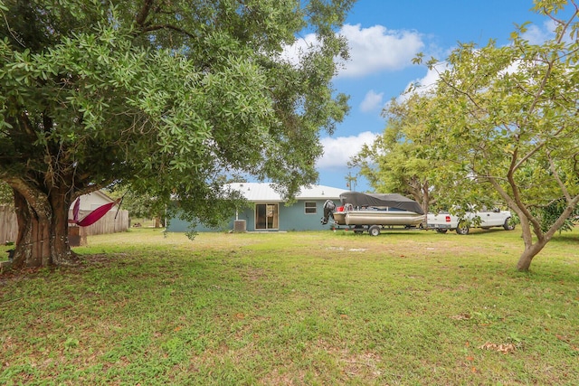 view of yard with fence