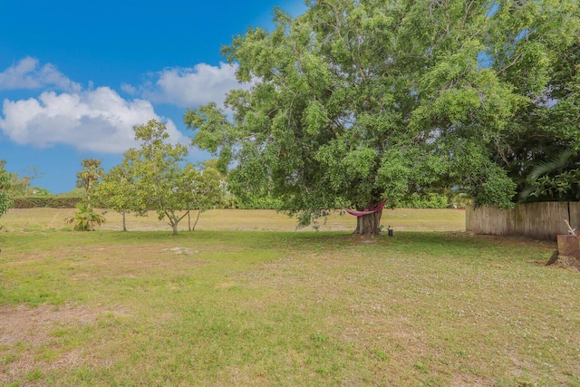 view of yard with fence