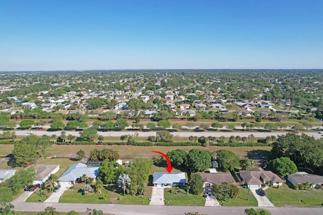 drone / aerial view with a residential view