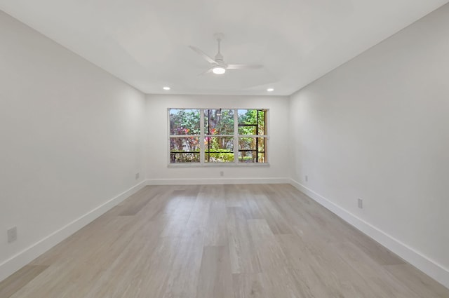 11287 Vivero Ave, Boynton Beach, FL 33437 - unfurnished room featuring recessed lighting, light wood finished floors, baseboards, and ceiling fan