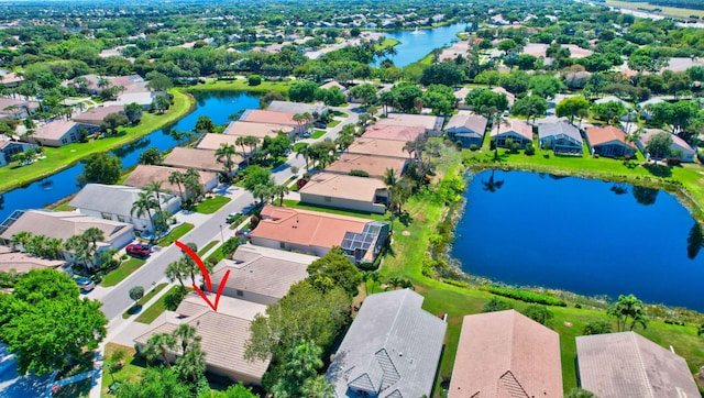 11287 Vivero Ave, Boynton Beach, FL 33437 - bird's eye view featuring a water view and a residential view