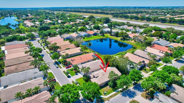 11287 Vivero Ave, Boynton Beach, FL 33437 - birds eye view of property with a residential view and a water view