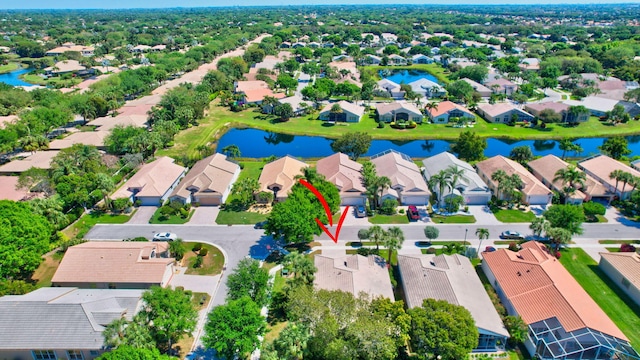 11287 Vivero Ave, Boynton Beach, FL 33437 - bird's eye view featuring a water view and a residential view