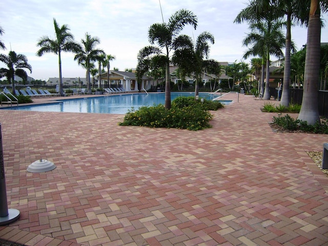 community pool with fence