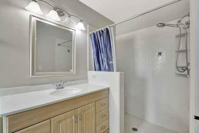 5489 NW Evanston Ave, Port Saint Lucie, FL 34983 - bathroom with a shower with shower curtain and vanity