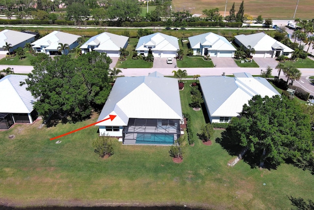 bird's eye view with a residential view