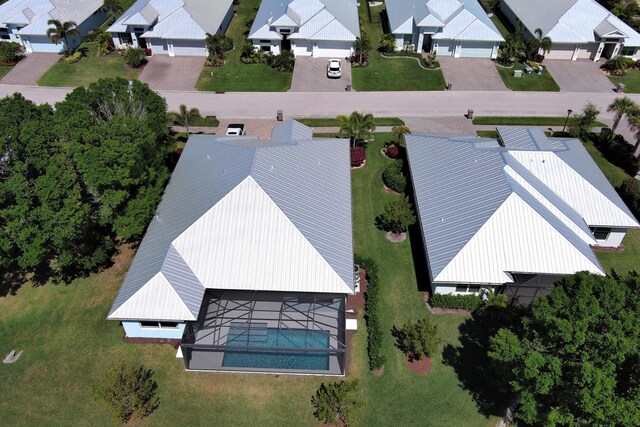 aerial view with a residential view