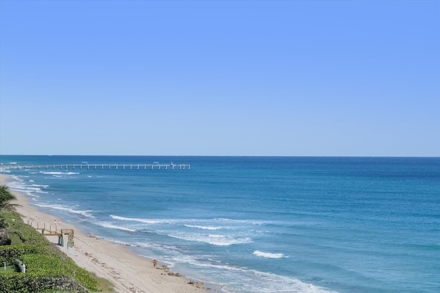 property view of water with a beach view