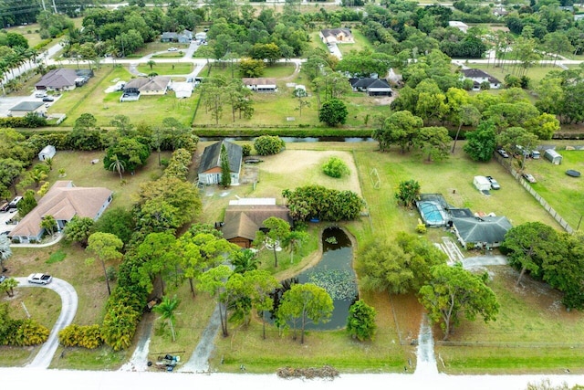 birds eye view of property with a residential view