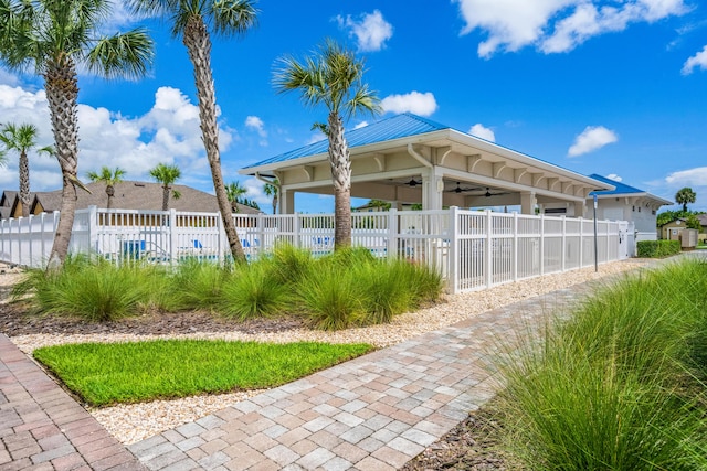 view of community featuring a fenced front yard